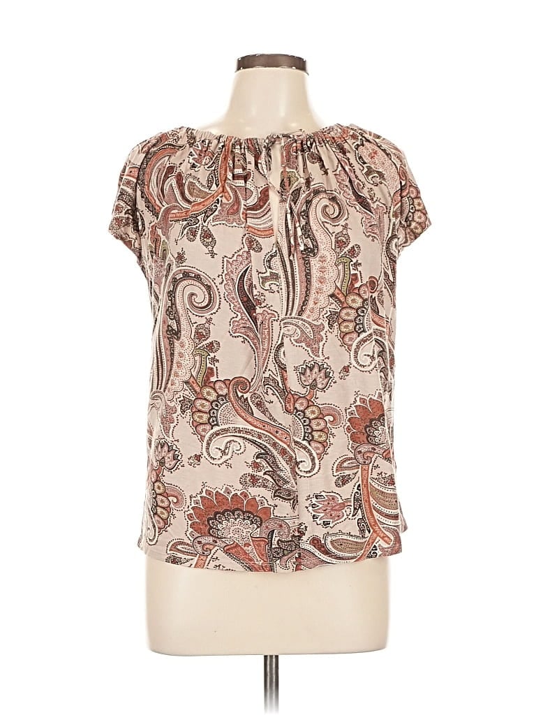 Pre-owned Ann Taylor Loft Outlet Short Sleeve T-shirt In Brown