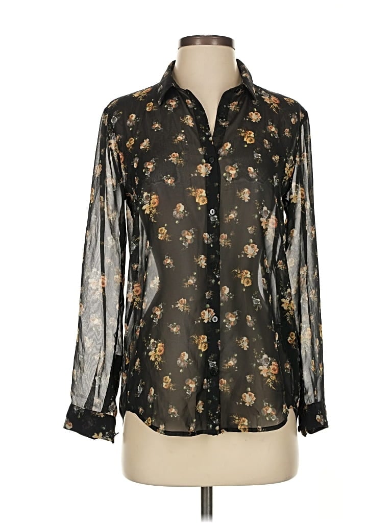 Pre-owned The Kooples Long Sleeve Blouse In Black