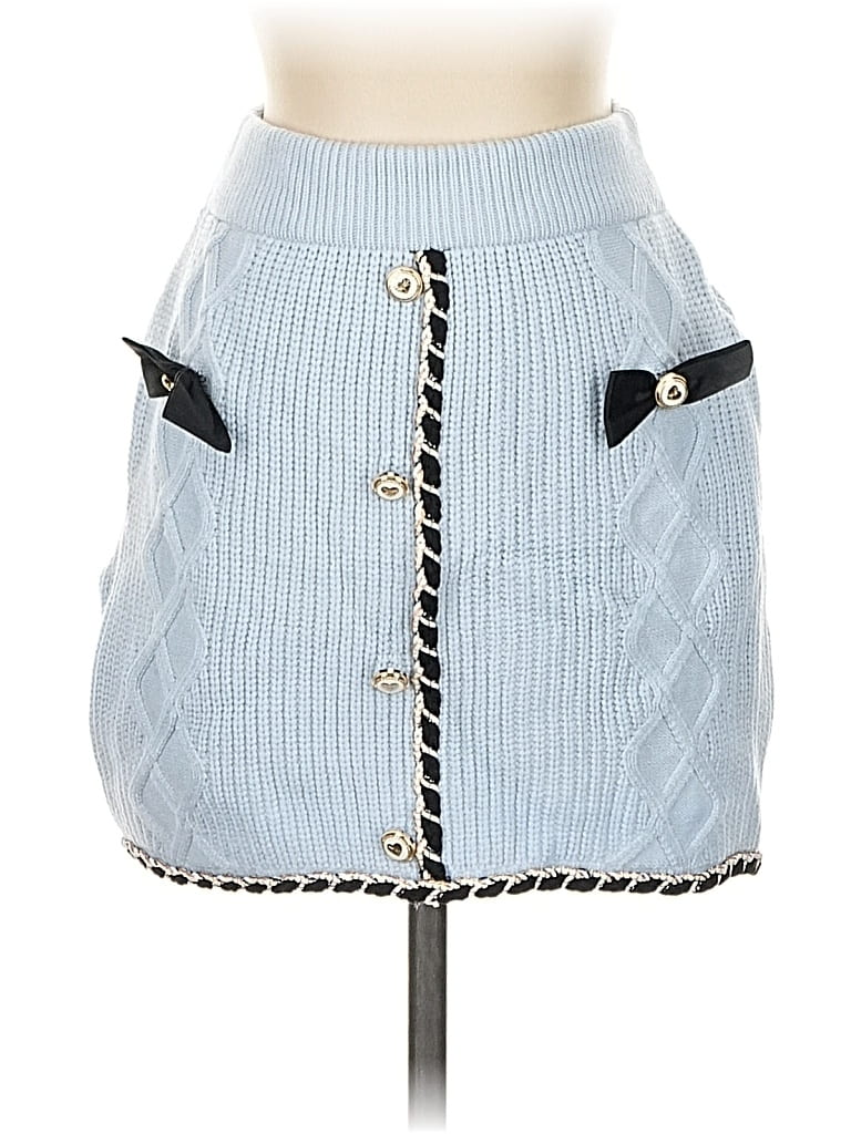 Pre-owned Cider Denim Skirt In Blue