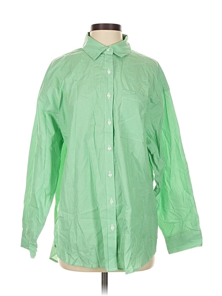 Joe's Jeans 3/4 Sleeve Button Down Shirt In Green
