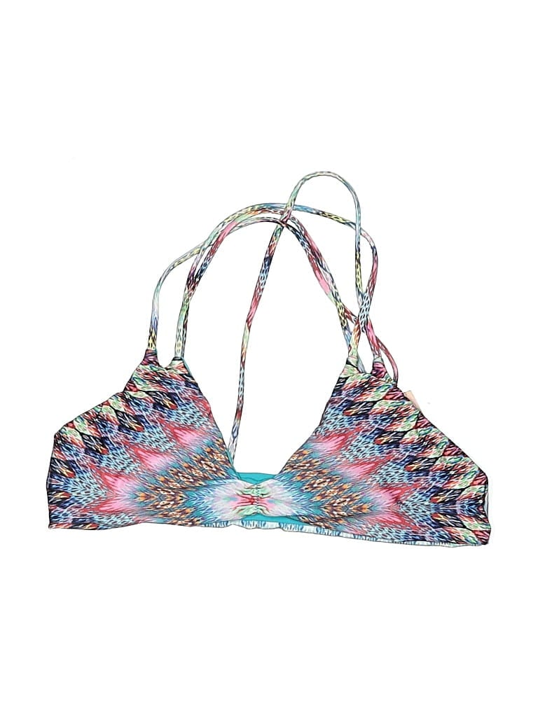 Pilyq Swimsuit Top Red Print Pattern Swimwear In Multi