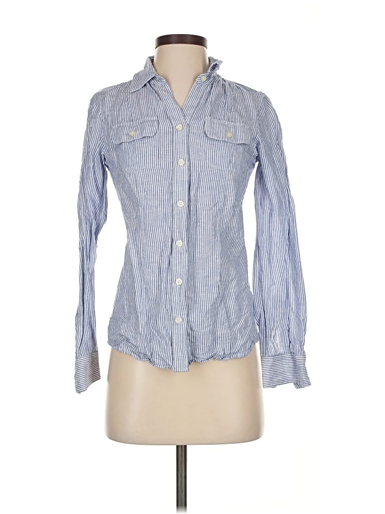 Pre-owned Banana Republic Long Sleeve Button Down Shirt In Blue