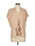 Unbranded 100% Polyester Tan Short Sleeve Blouse Size S - photo 1