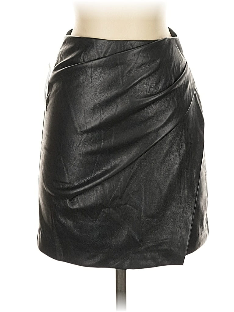 Pre-owned Wilfred Faux Leather Skirt In Black