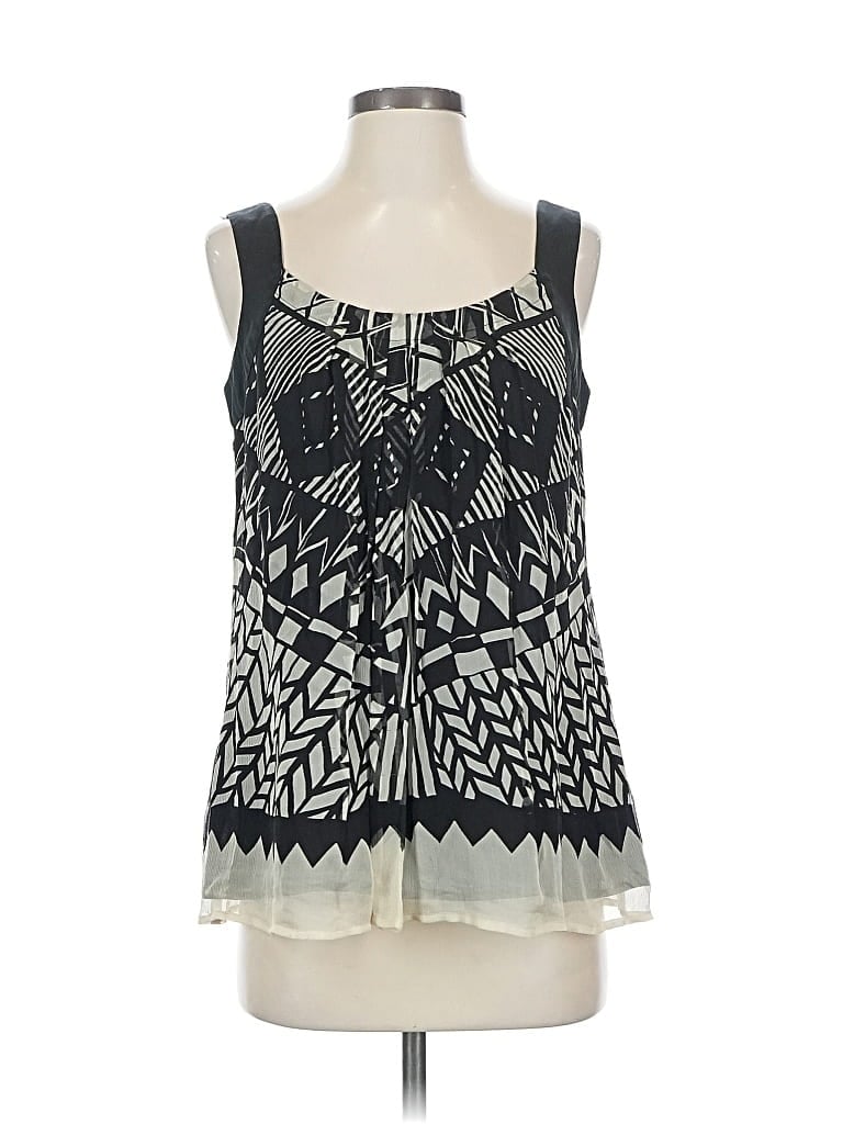 Pre-owned Nine West Sleeveless Silk Top Black Square Neckline Tops