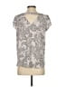 Ann Taylor LOFT 100% Polyester Silver Short Sleeve Blouse Size XS - photo 2