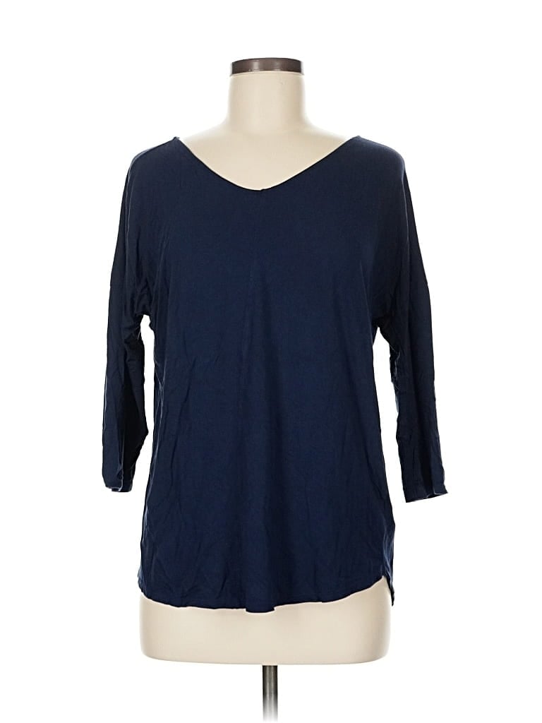TAHARI Pre-owned 3/4 Sleeve T-shirt In Blue