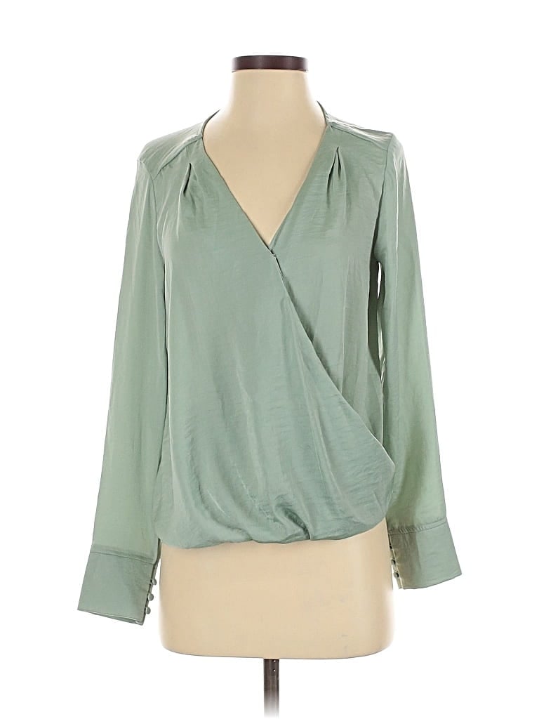 Pre-owned Vince Camuto Long Sleeve Blouse In Green