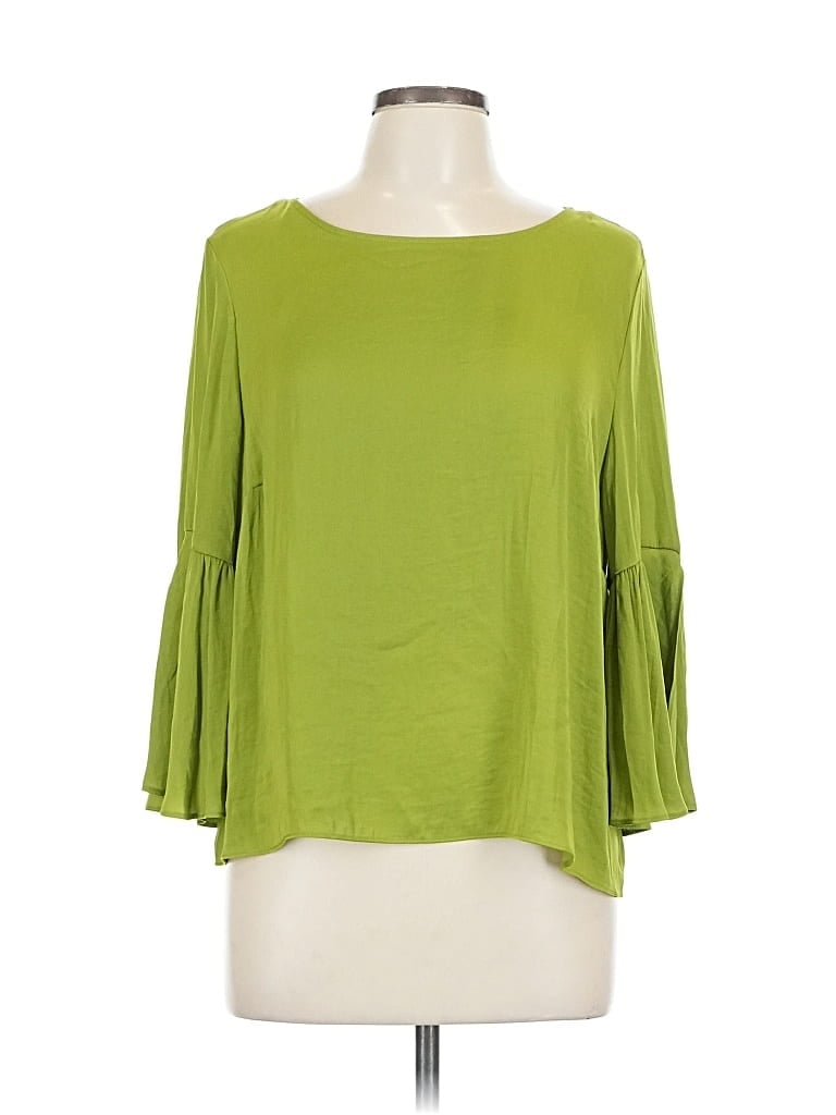 Pre-owned Vince Camuto 3/4 Sleeve Top Green Boatneck Tops