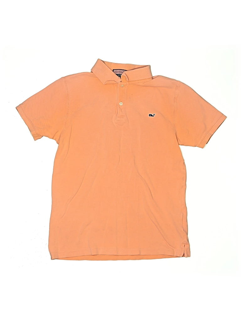 Pre-owned Vineyard Vines Kids' Short Sleeve Polo Shirt In Orange