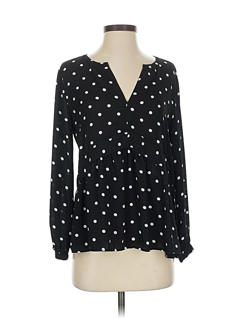 Pre-owned Ann Taylor Loft Long Sleeve Blouse In Black