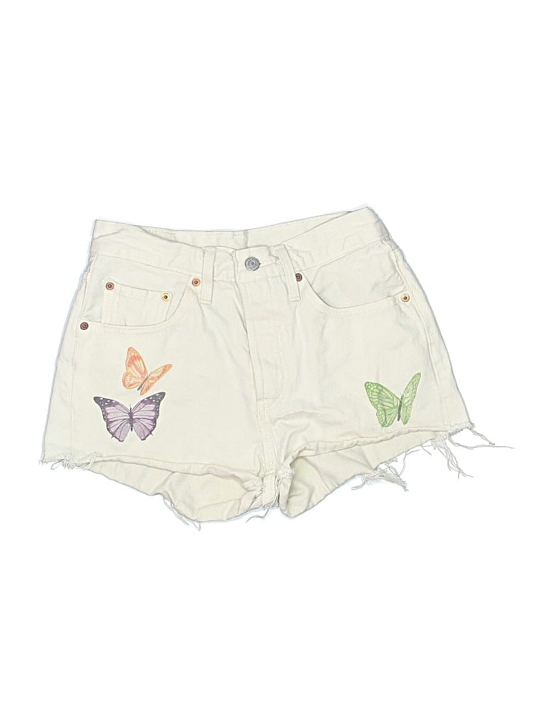 Pre-owned Levi's Denim Shorts In White