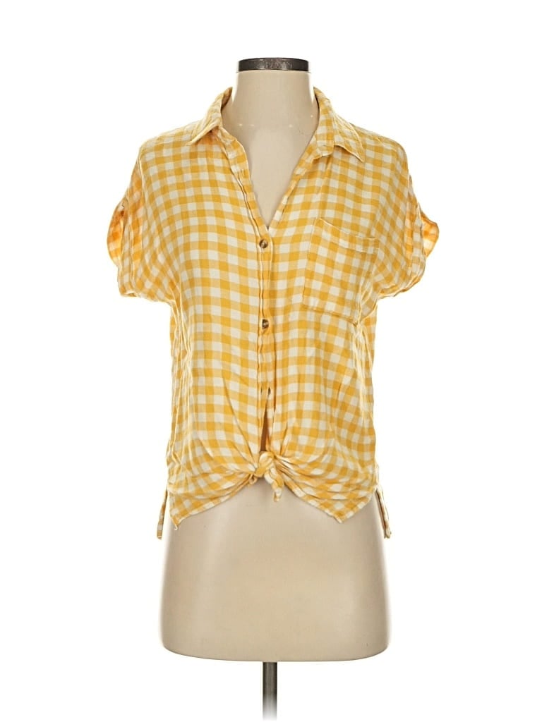 Click to view more detailed imagery on our partner's website Pre-owned Thread & Supply Short Sleeve Blouse In Yellow