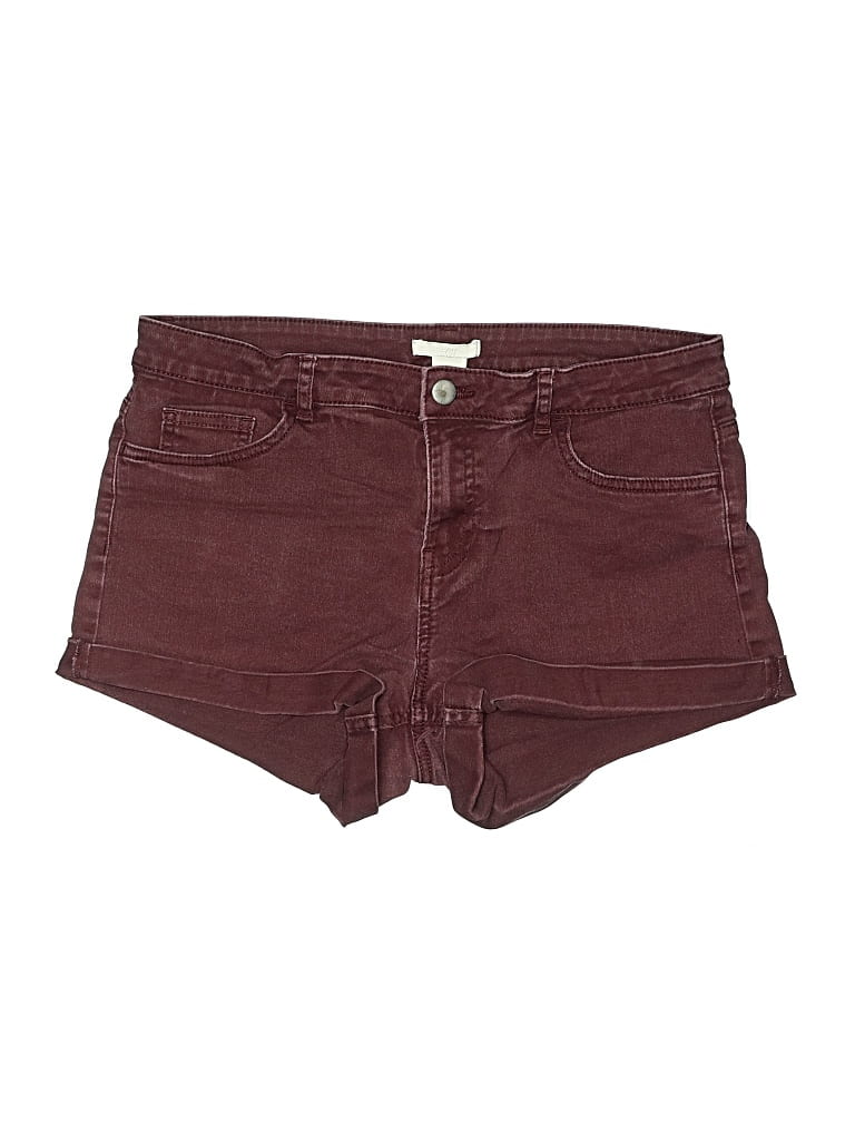 Pre-owned H&m Denim Shorts In Burgundy