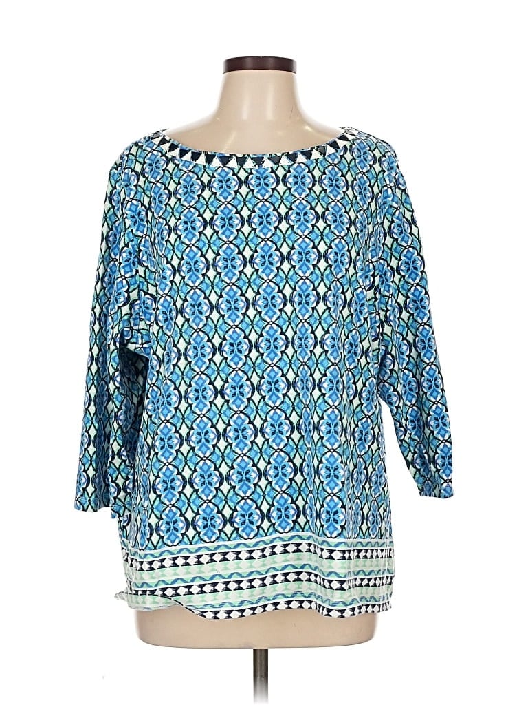 Pre-owned Ruby Rd. 3/4 Sleeve T-shirt In Blue