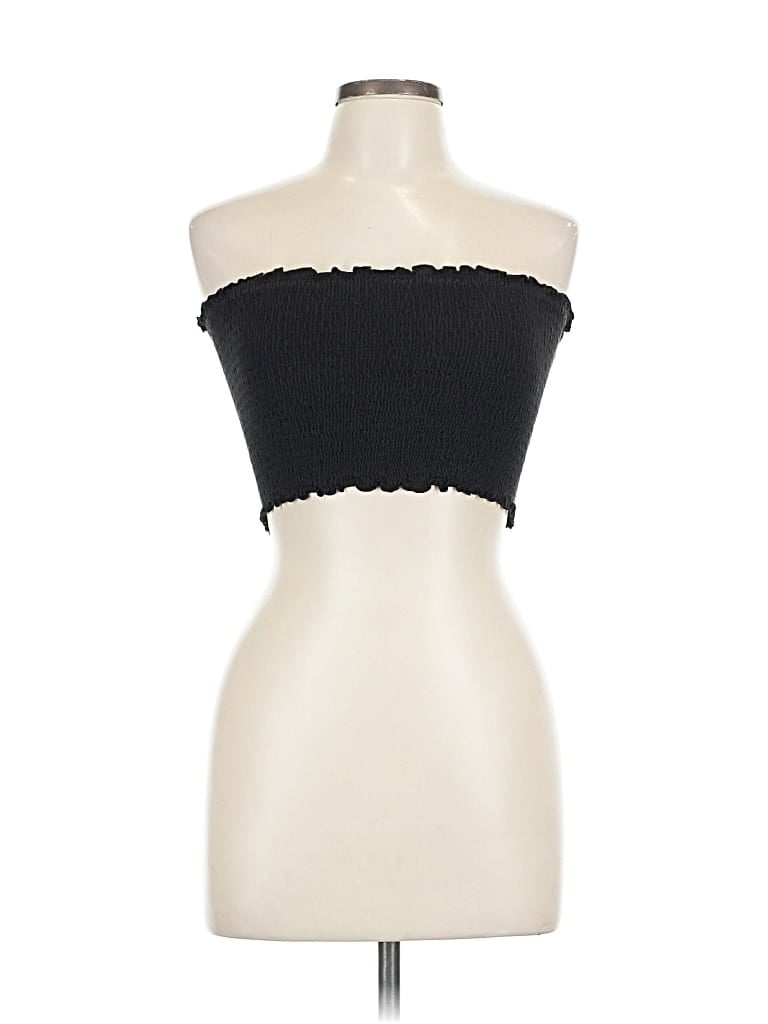 Pre-owned Bozzolo Tube Top Black Strapless Neckline Tops
