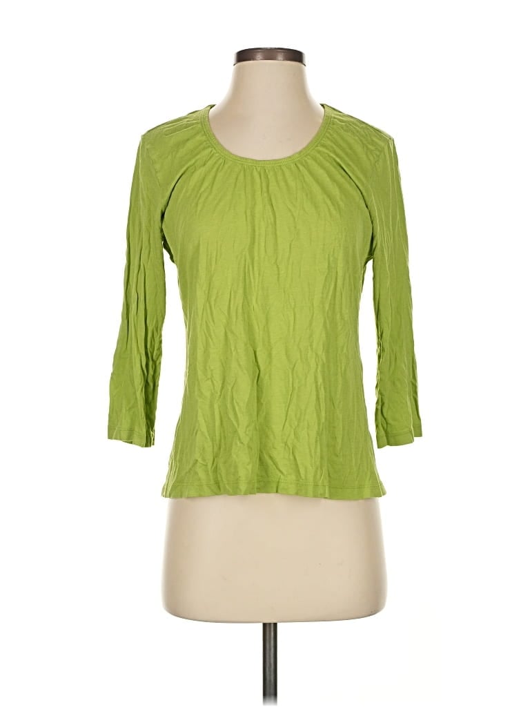Pre-owned Chico's 3/4 Sleeve T-shirt In Green