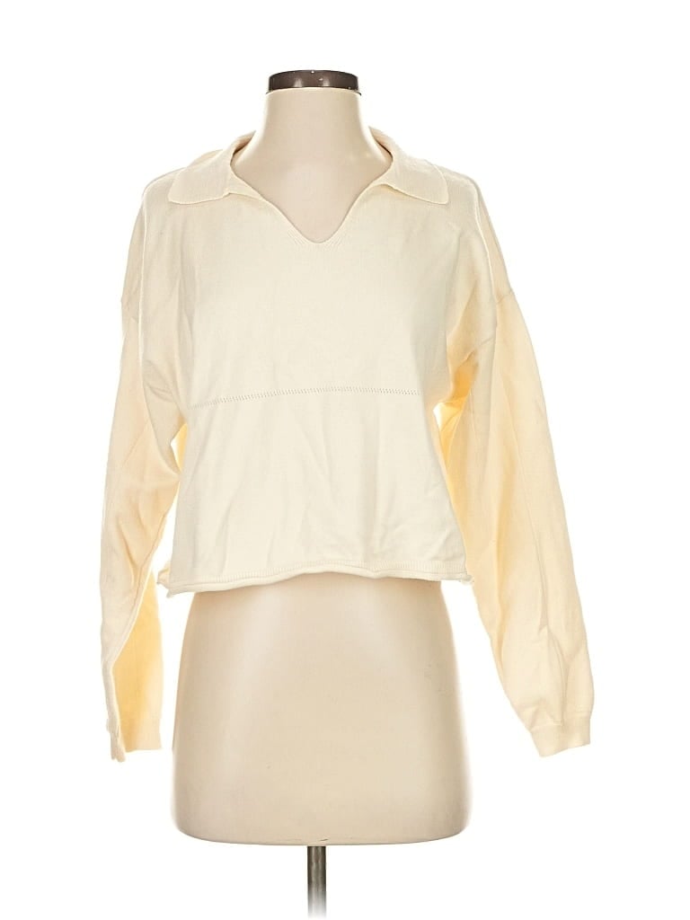 Pre-owned Line & Dot Cardigan Sweater In White