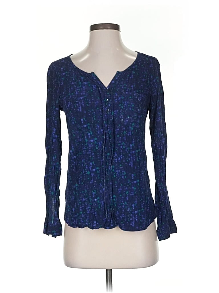 Pre-owned Eddie Bauer Long Sleeve Blouse In Blue