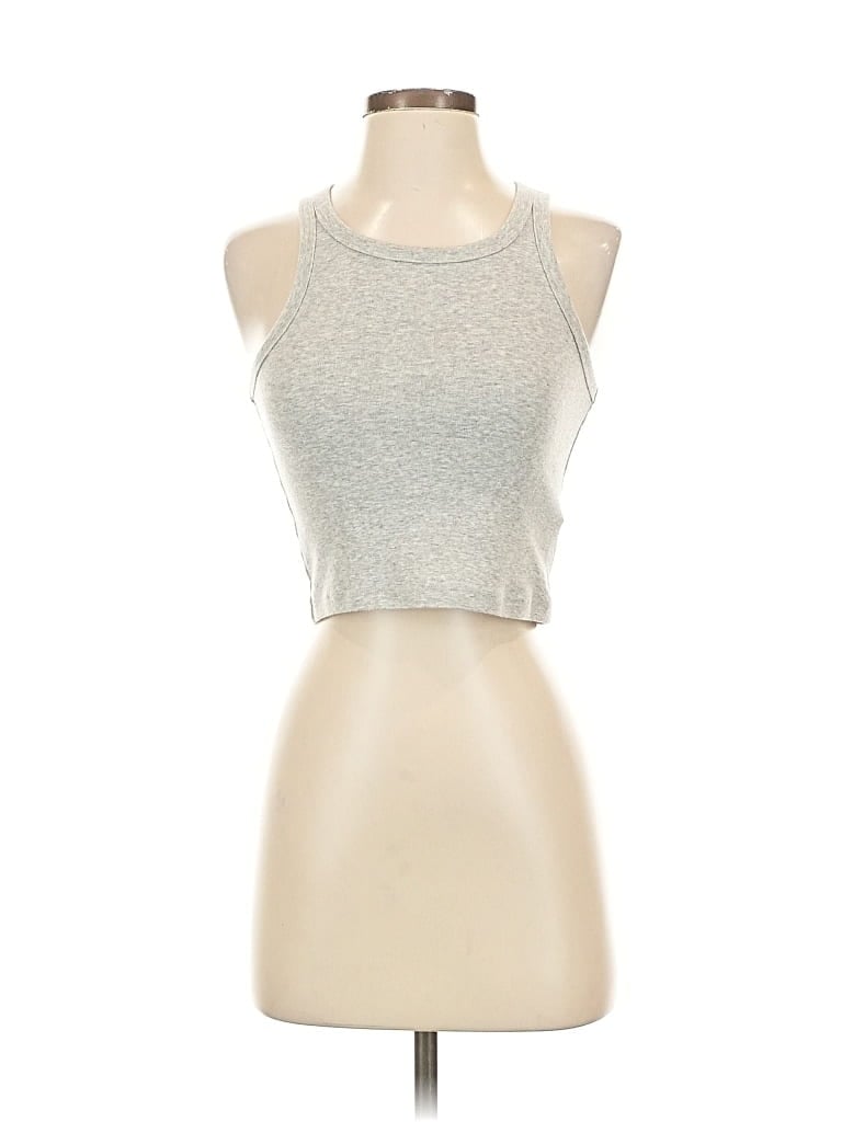 Pre-owned Aerie Tank Top Silver Halter Neckline Tops