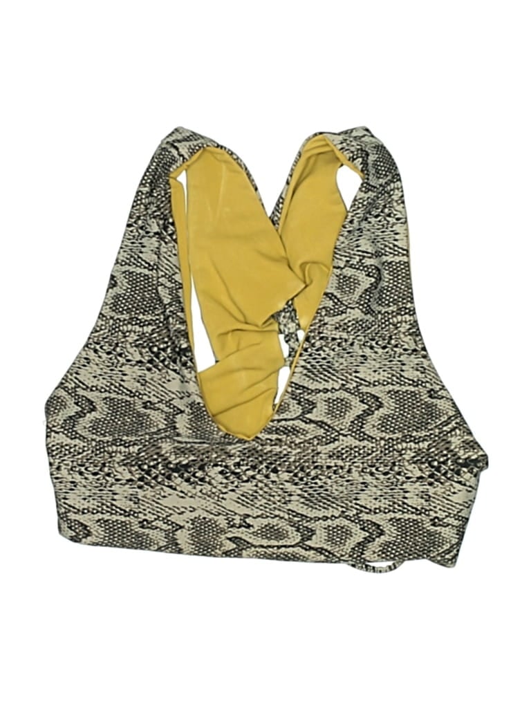 Pre-owned Assorted Brands Swimsuit Top Gold Swimwear