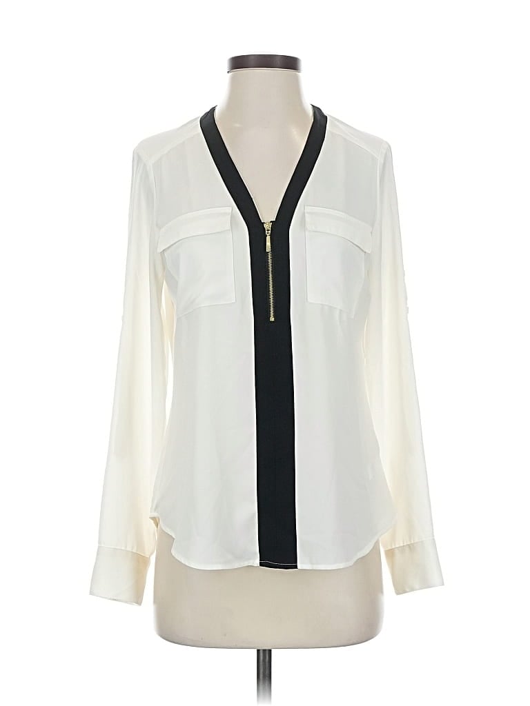 Pre-owned Express Long Sleeve Blouse In White