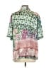 City Chic 100% Polyester Paisley Green Short Sleeve Blouse Size XXS Plus - photo 2