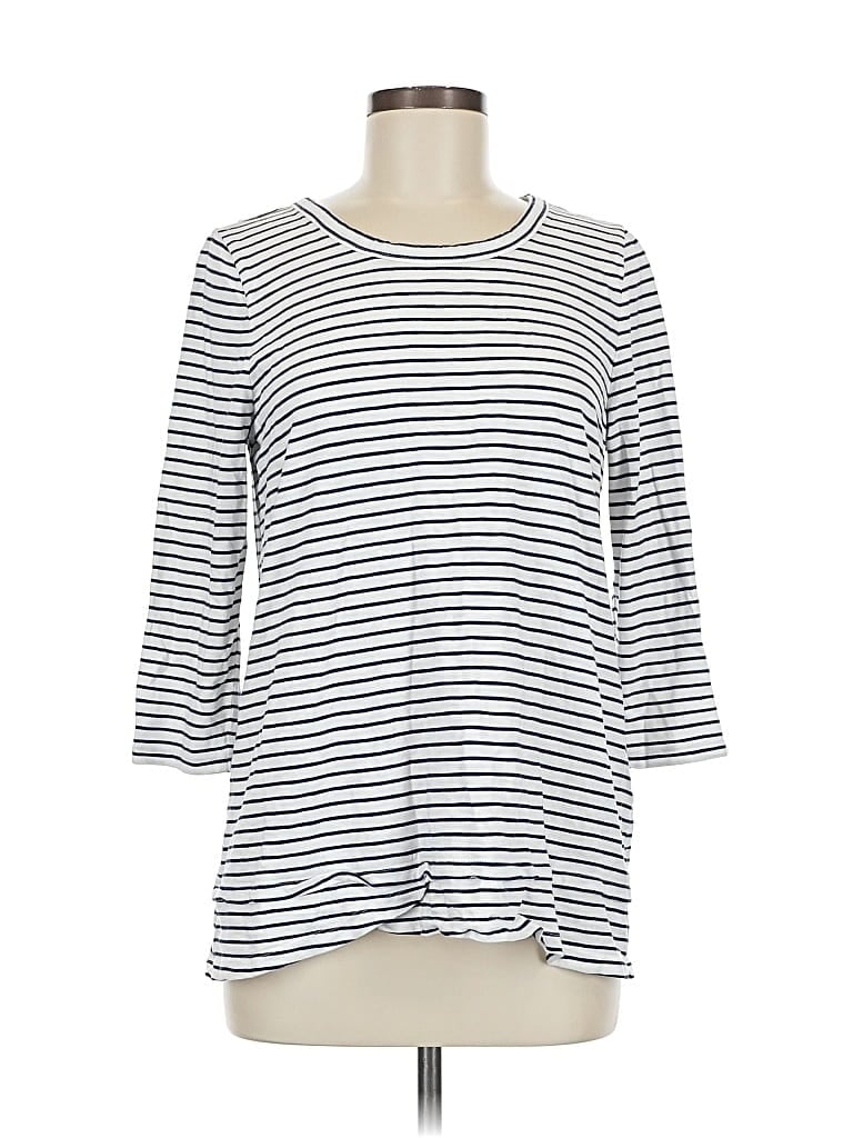 Pre-owned Soft Surroundings 3/4 Sleeve T-shirt In White