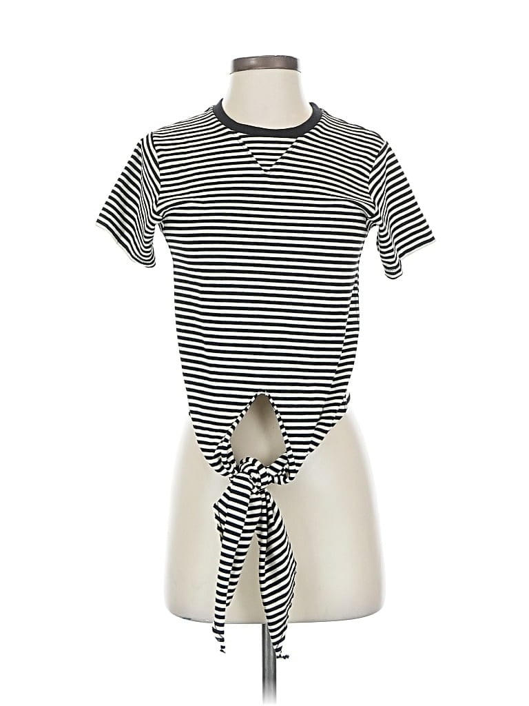 Pre-owned Amo Short Sleeve Top Black Keyhole Neckline Tops