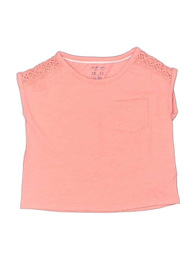 Pre-owned Haute Hippie Kids' Short Sleeve Top Pink Crew Neck Tops