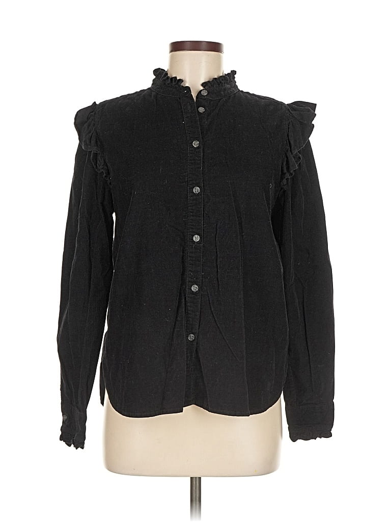 Pre-owned Gap Long Sleeve Blouse In Black