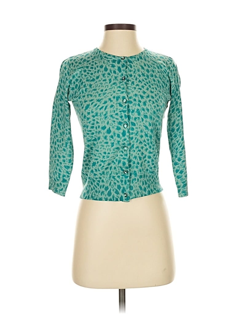 Pre-owned Context Silk Cardigan Sweater In Blue