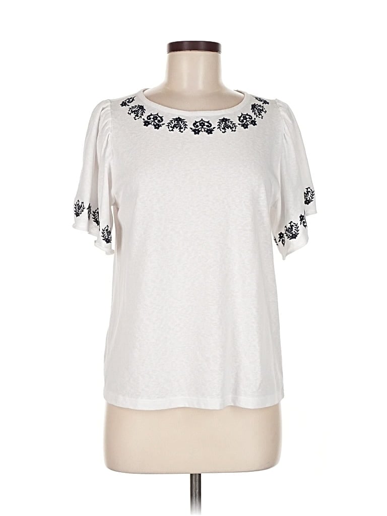 Pre-owned Unbranded Short Sleeve T-shirt In White