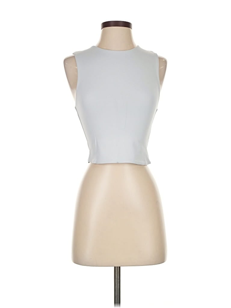 Pre-owned Babaton Tank Top Silver Strapless Neckline Tops