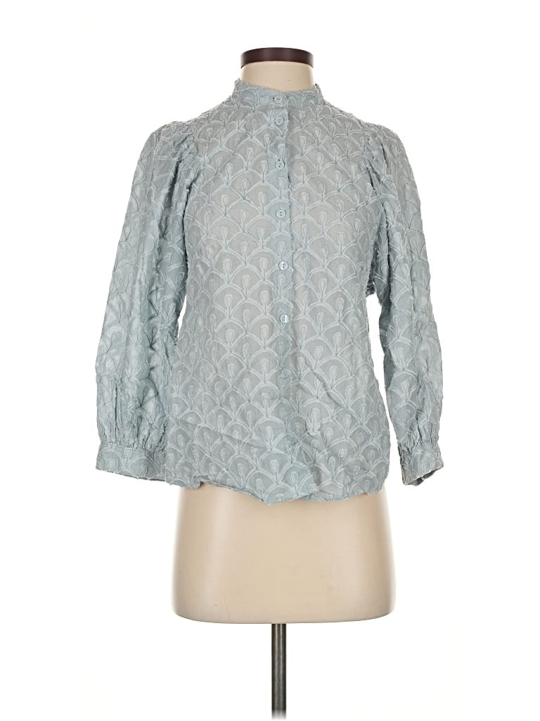 Pre-owned Pilcro Long Sleeve Blouse In Gray