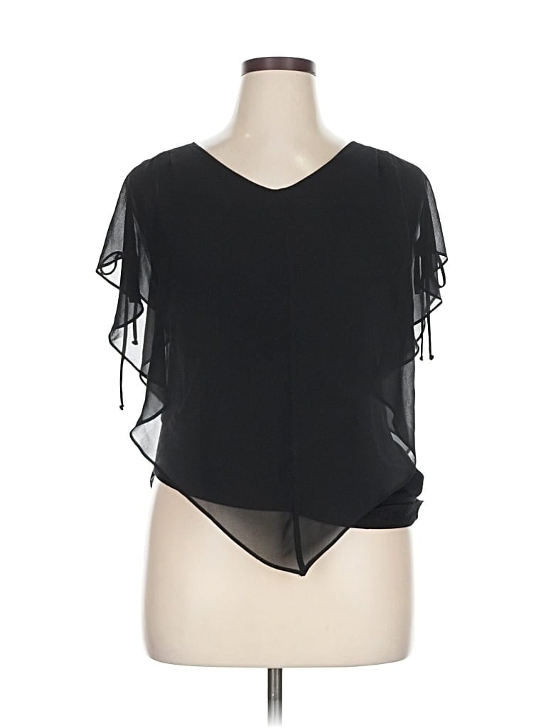 Pre-owned Bcx Short Sleeve Blouse In Black