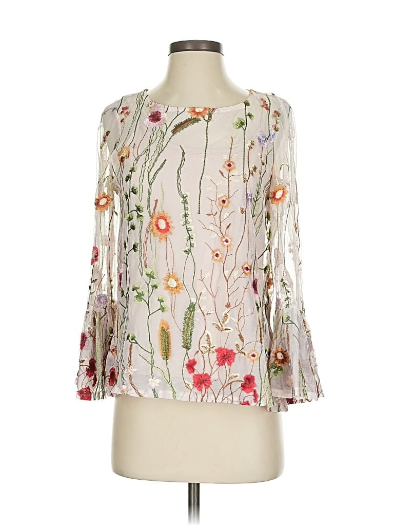 Pre-owned Cynthia Rowley Tjx 3/4 Sleeve Blouse In White