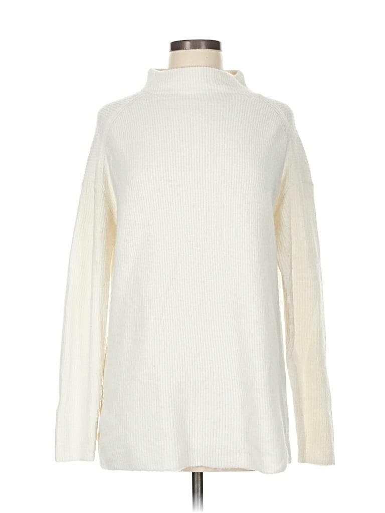 Pre-owned Ann Taylor Loft Turtleneck Sweater In White