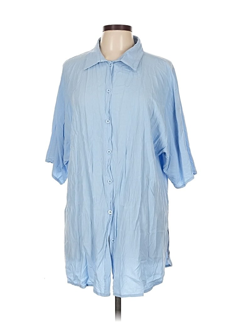 Pre-owned Assorted Brands Short Sleeve Blouse In Blue