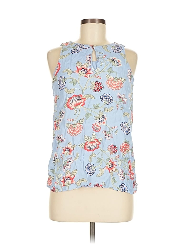 Pre-owned Ann Taylor Loft Sleeveless Blouse In Blue