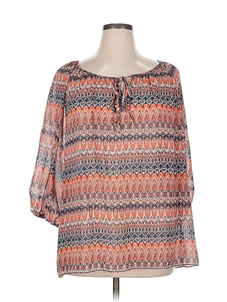 Click to view more detailed imagery on our partner's website Pre-owned Max Studio 3/4 Sleeve Blouse In Orange