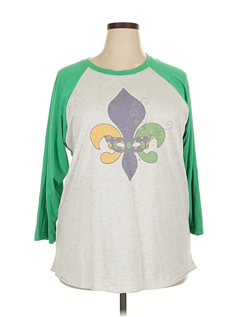 Pre-owned Next Level Apparel 3/4 Sleeve T-shirt In Green