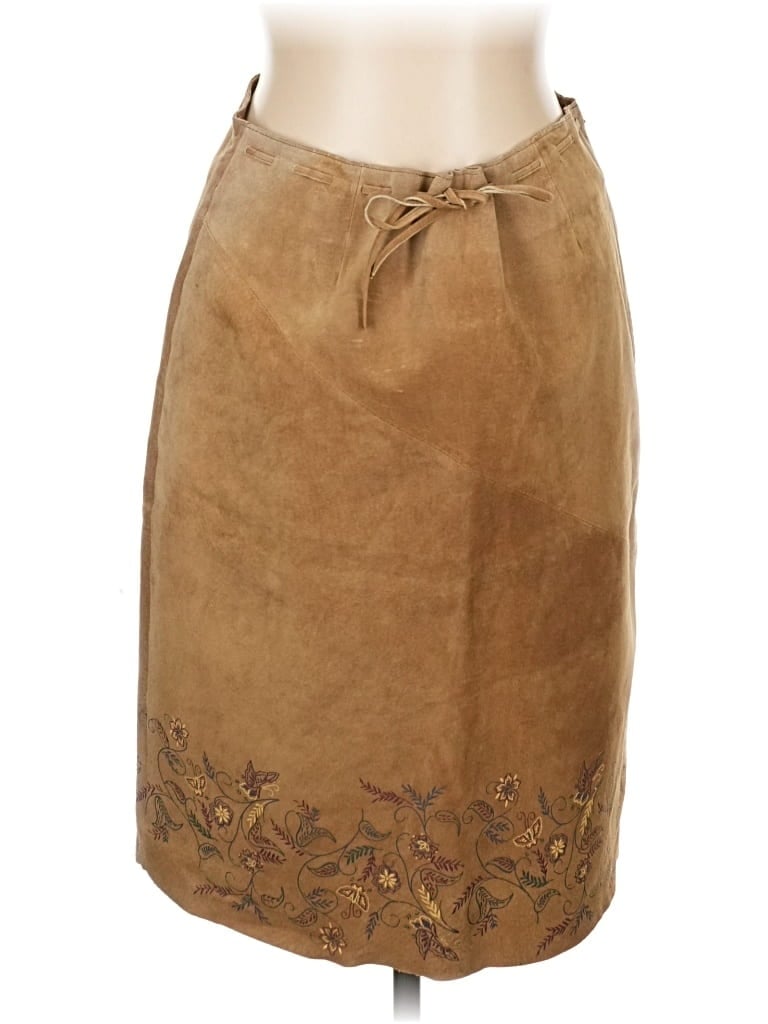 Click to view more detailed imagery on our partner's website Pre-owned Express Leather Skirt In Brown
