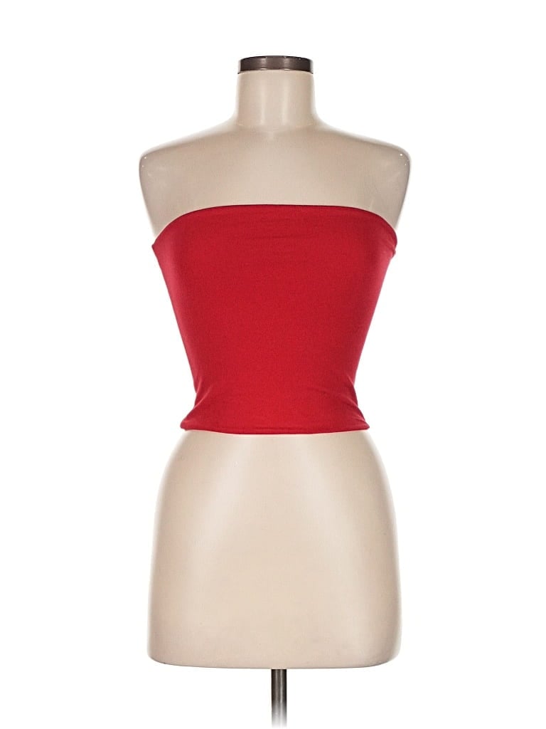 Pre-owned Brandy Melville Tube Top Red Strapless Neckline Tops