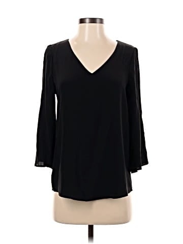 Ecru 3/4 Sleeve Silk Top (view 1)