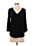 Ecru 100% Silk Black 3/4 Sleeve Silk Top Size XS - photo 1