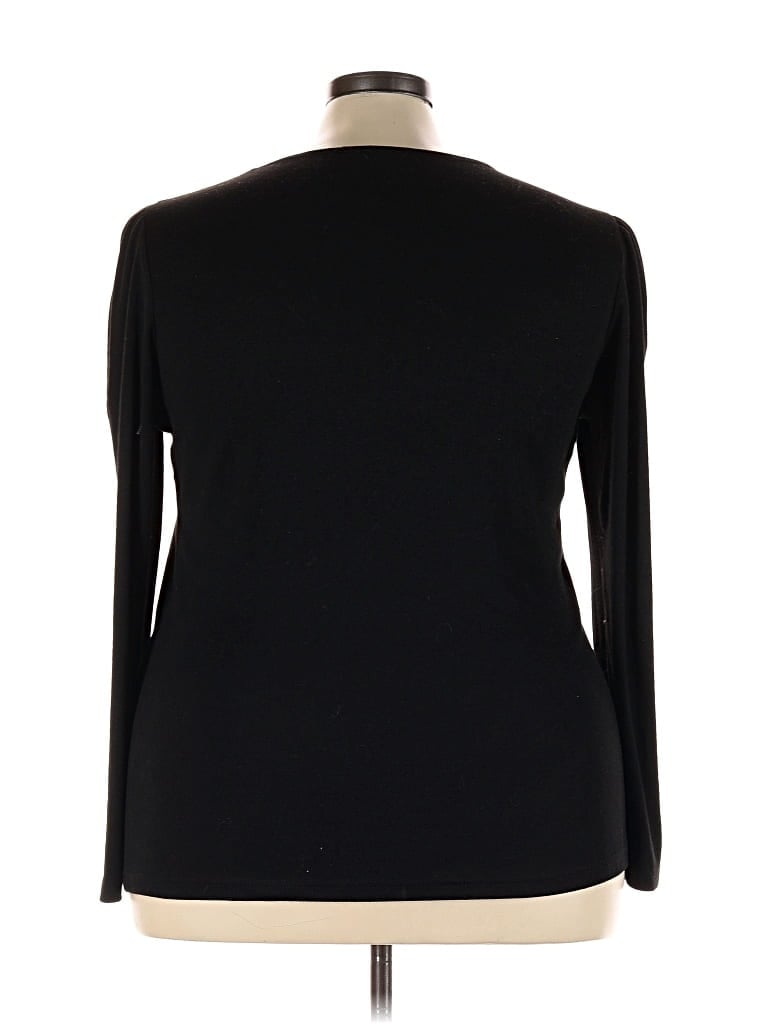 Pre-owned Ofeefan Long Sleeve Top Black Crew Neck Tops
