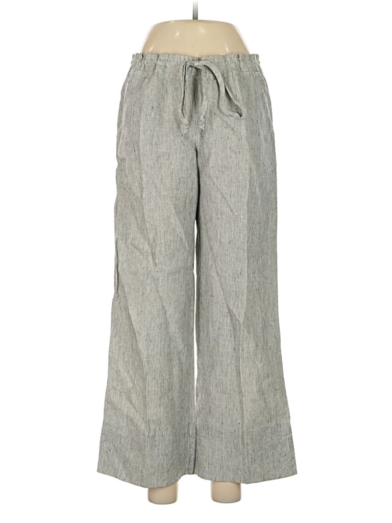 Pre-owned Allen Allen Linen Pants In Gray