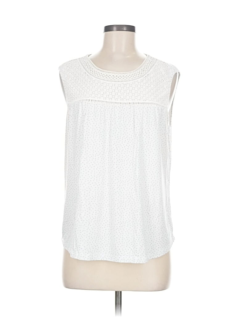 Pre-owned Daniel Rainn Sleeveless Blouse In White