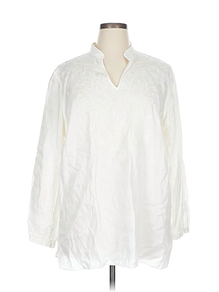 Pre-owned Polo Ralph Lauren Long Sleeve Blouse In White